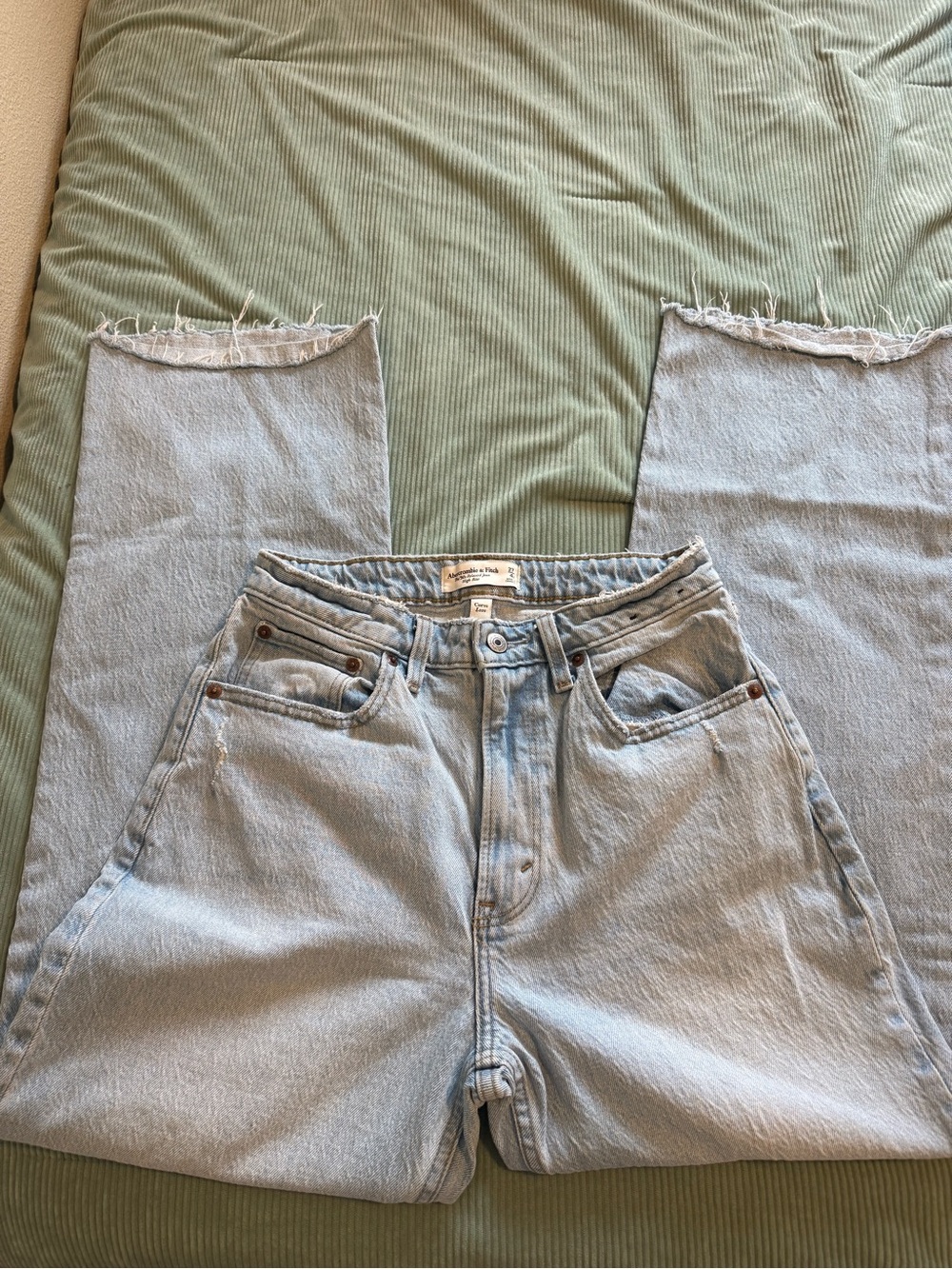 Abercrombie & Fitch Curve Love Light Wash Wide Leg Jeans